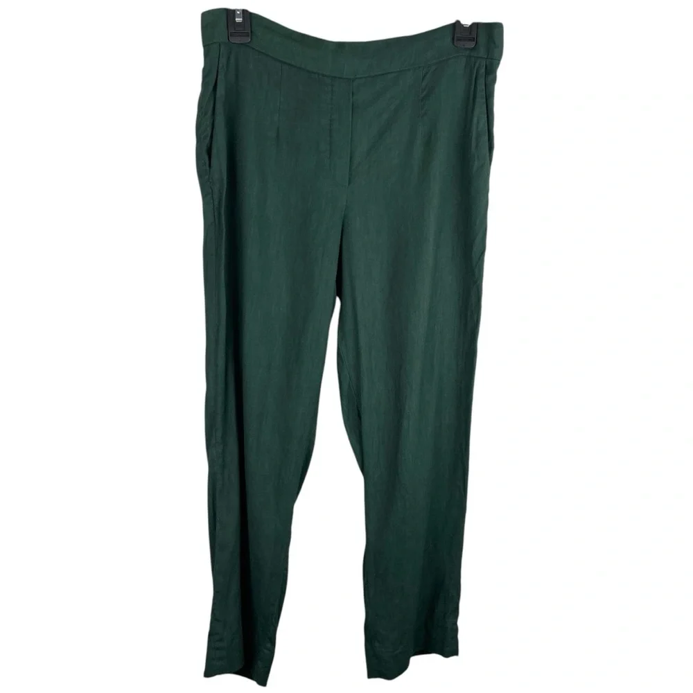 Babaton | Green Linen Blend Ankle Length Pants